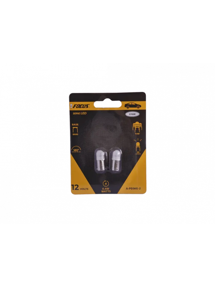 SET 2 AMPOLLETAS LED T4W T8.5 12V (A-847C)