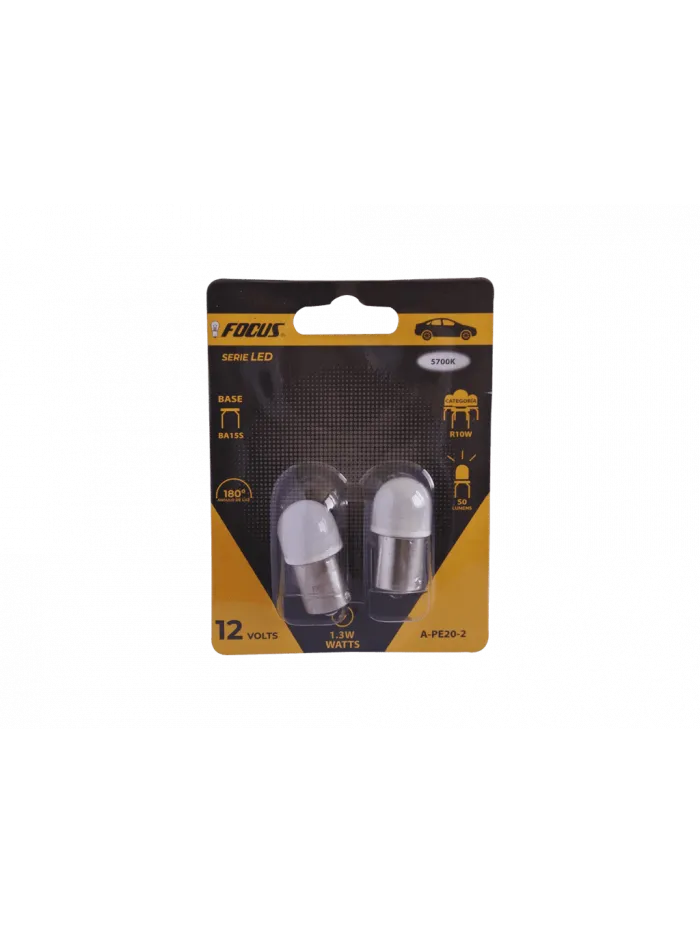 SET 2 AMPOLLETAS LED R10W T16 12V (A-77C)