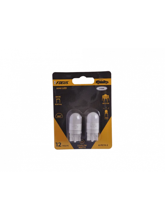 SET 2 AMPOLLETAS LED W21/5W T20 12V (A-6942C)