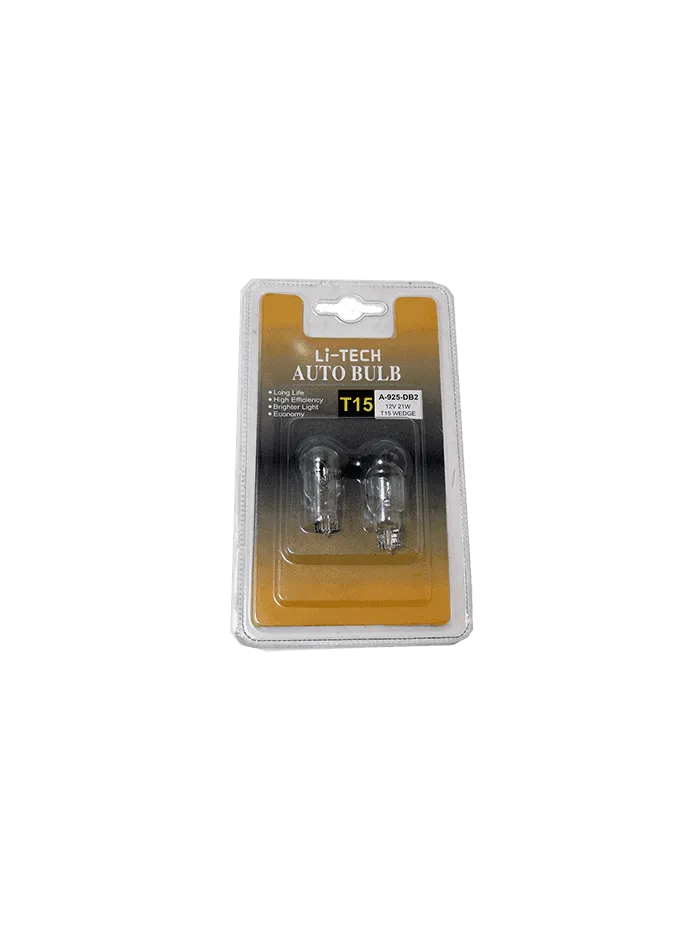 AMPOLLETAS 12V 21W T15 BASE DE VIDRIO