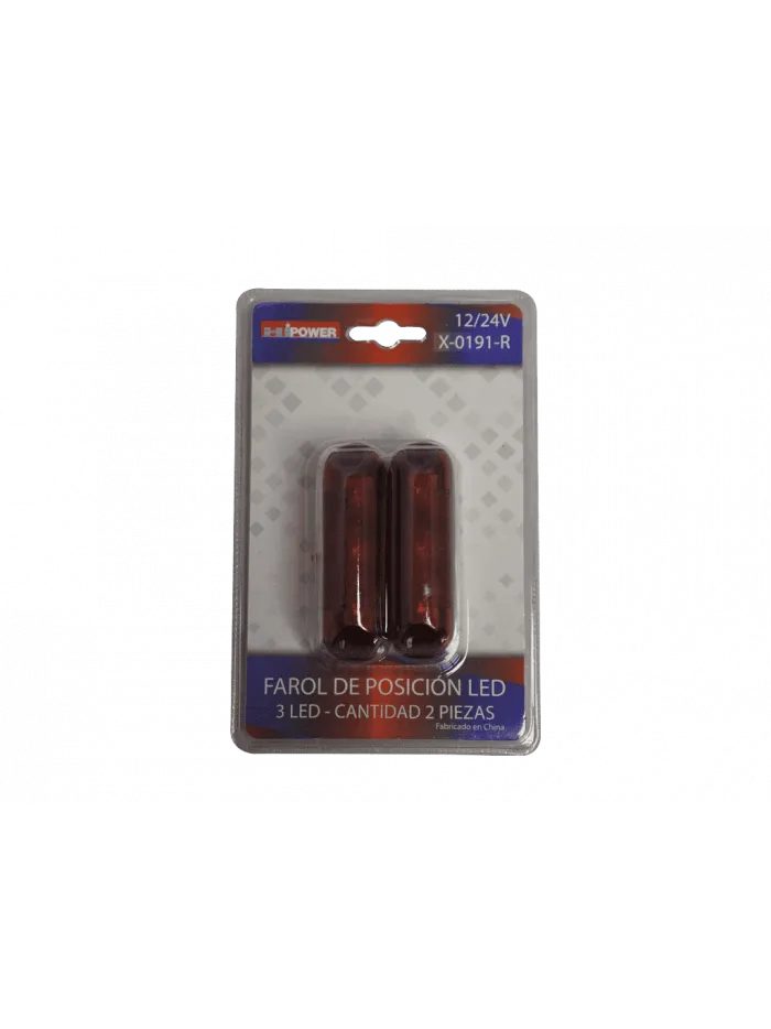FAROL DE POSICION 12/24V 3 LED - ROJO